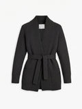 Women's Travel Merino Waffle Belted Cardigan - Black