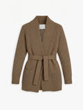 Women's Travel Merino Waffle Belted Cardigan - Camel