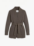 Women's Travel Merino Waffle Belted Cardigan - Warm Grey