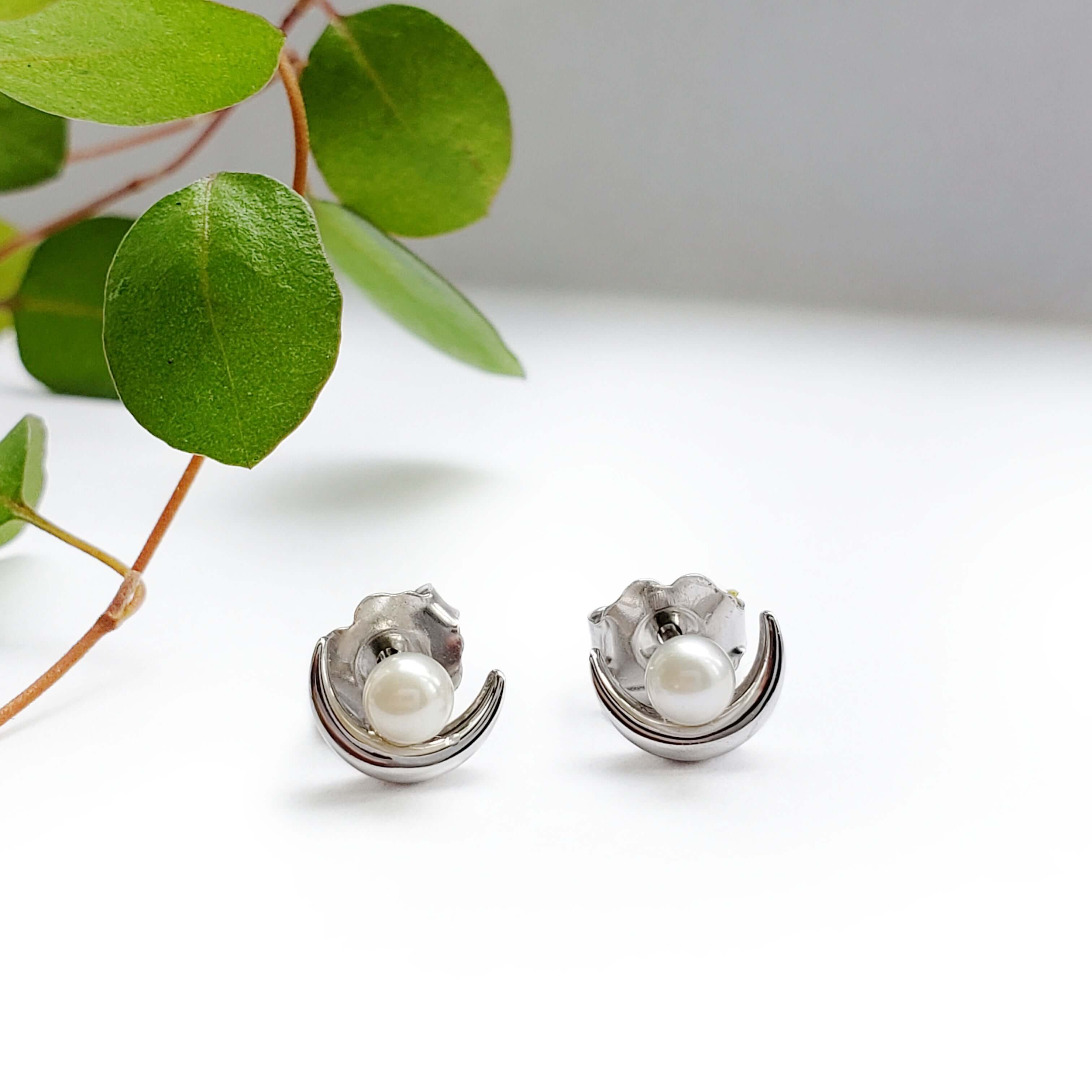 Pearl Moon Studs