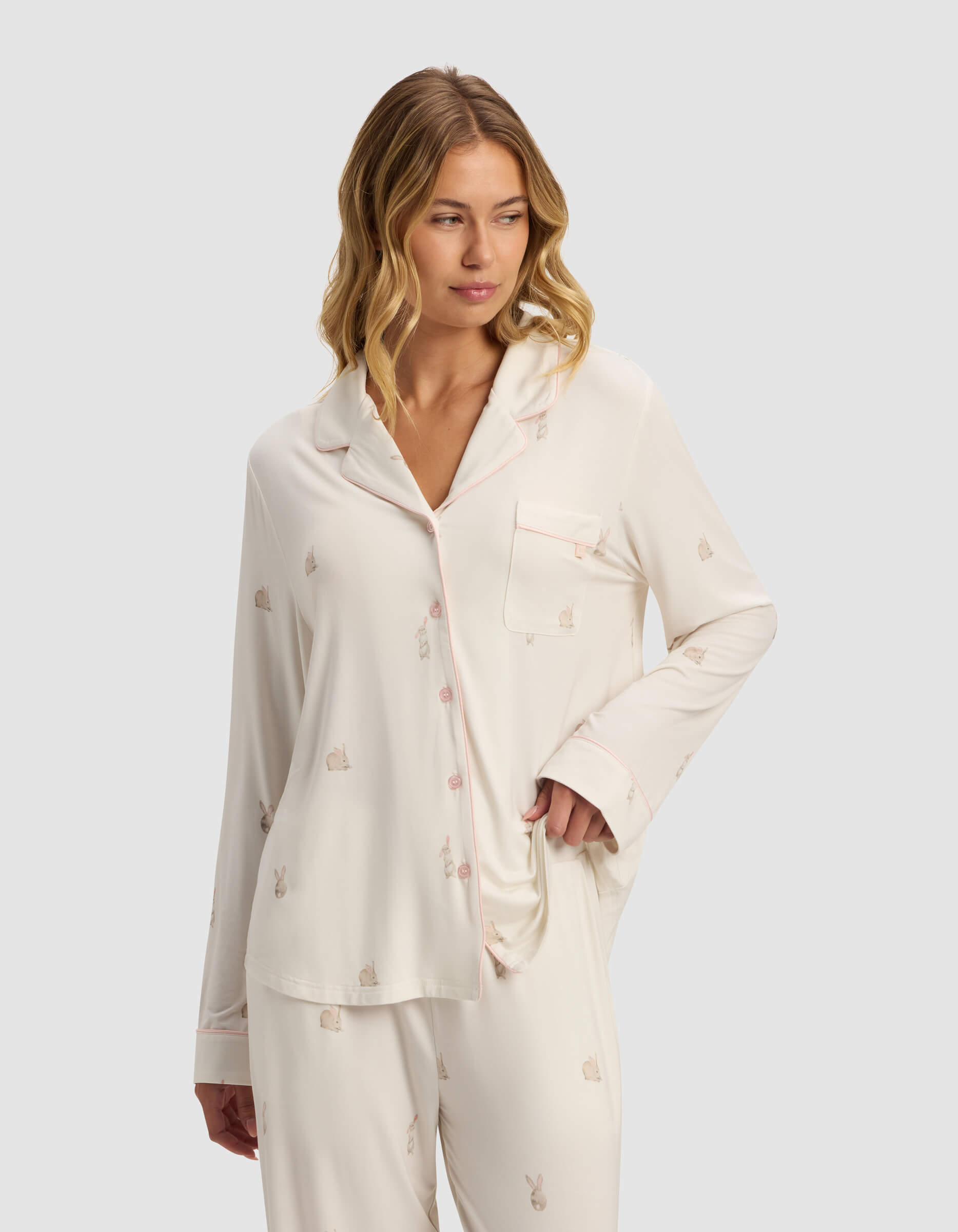 Women's Bamboo Stretch-Knit Long Sleeve Pajama Top