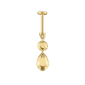 Double Faceted Gold Threaded Charm Stud Earring With Titanium Backing