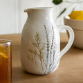 Pressed Floral Ceramic Pitcher