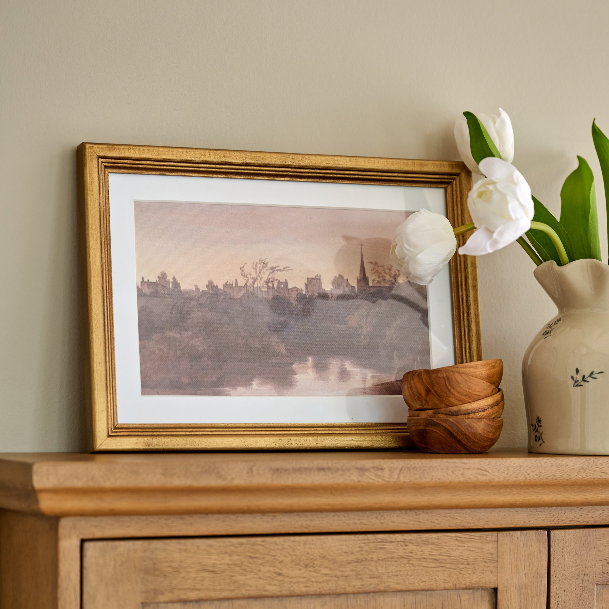 Steeple On the Water Framed Print