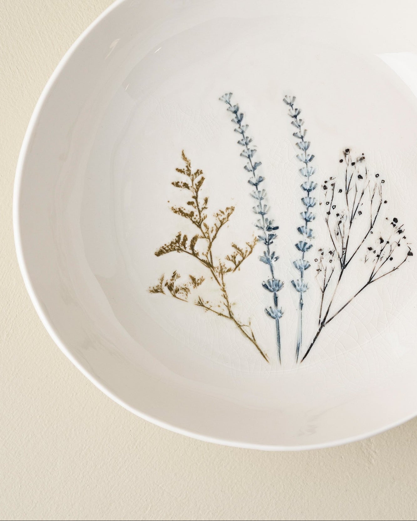 Pressed Floral Serving Bowl