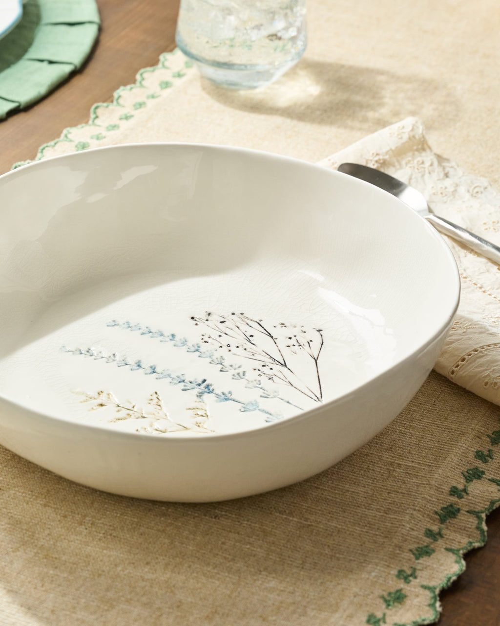 Pressed Floral Serving Bowl
