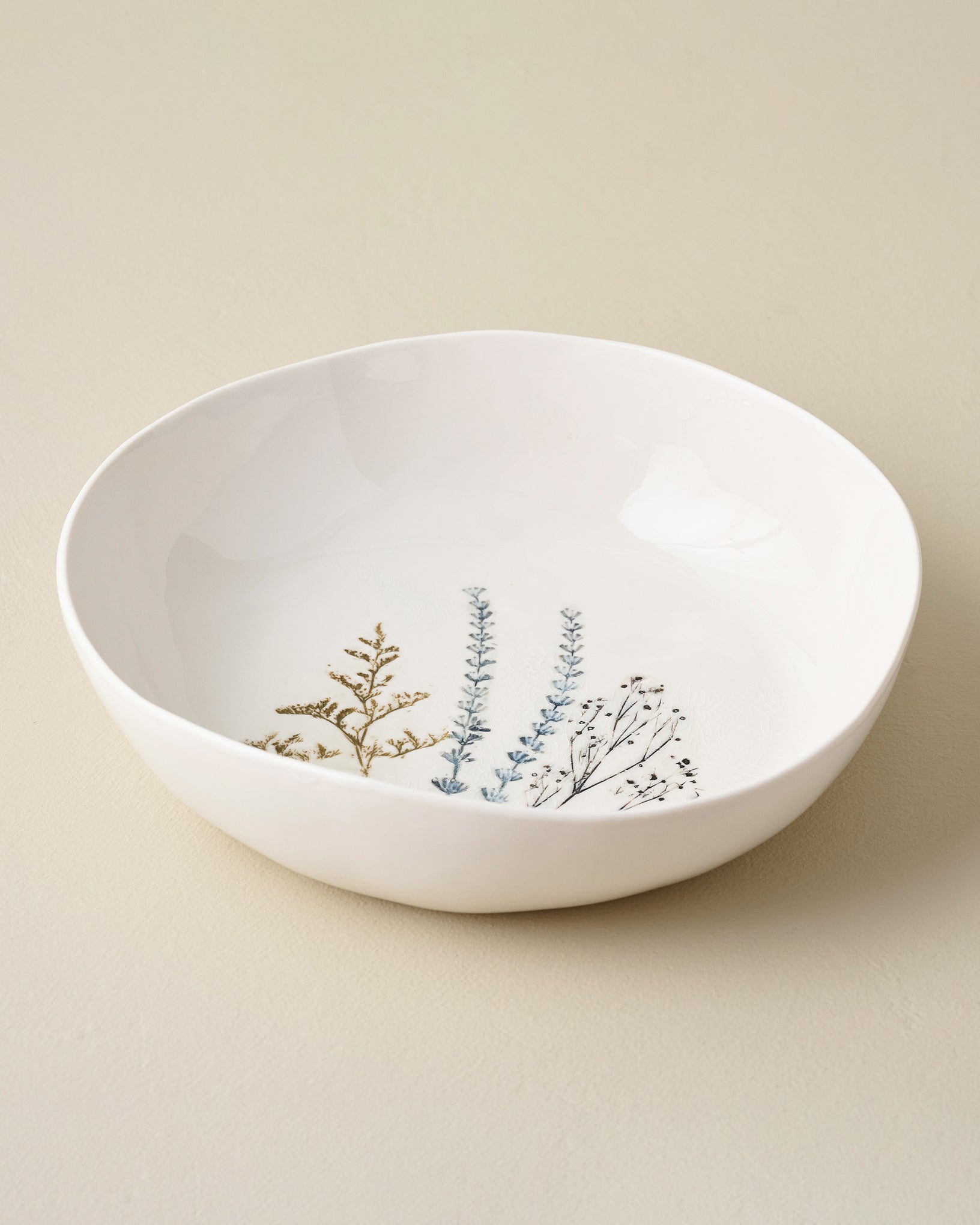 Pressed Floral Serving Bowl