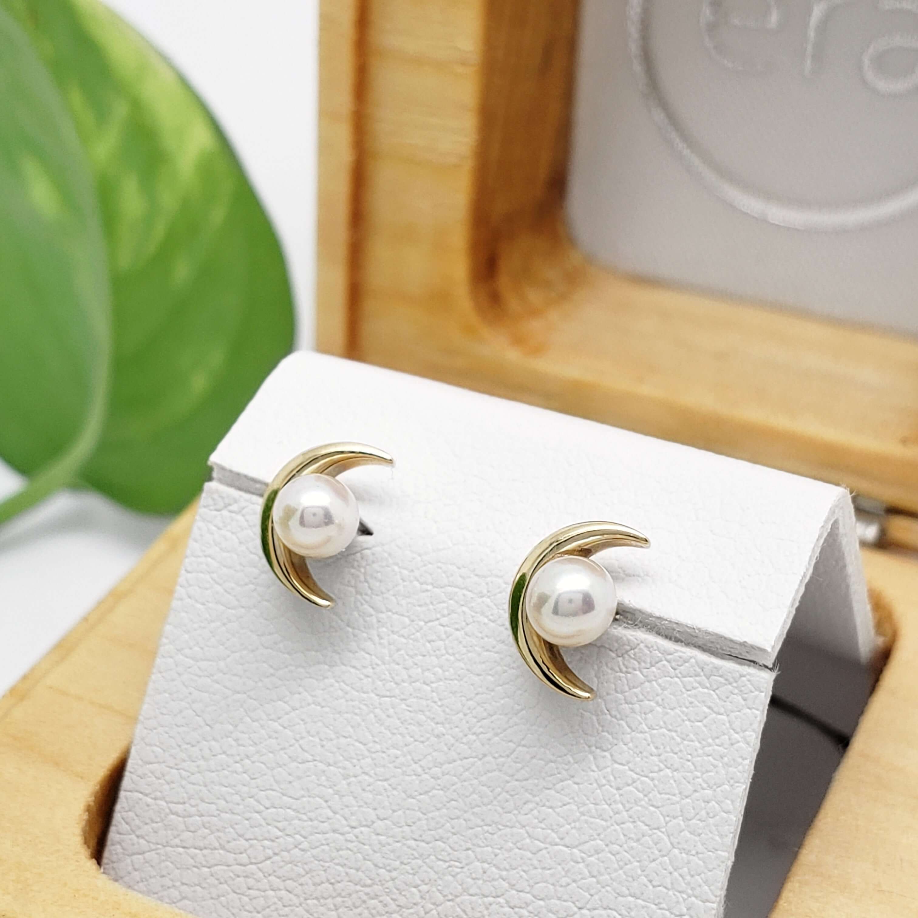 Pearl Moon Studs