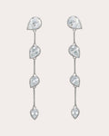 Rhodium-Plated Silver and Cubic Zirconia Earrings