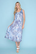 Burn Out Mesh Overlay Sleeveless Dress