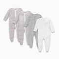 Sleepy Stripe Zip-Up Sleepsuit 4 Pack