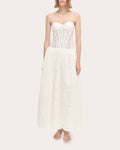 Evangeline Satin Lace Combo Bustier Dress
