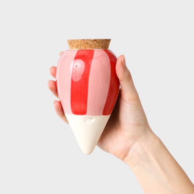 Olla - Striped pink and red