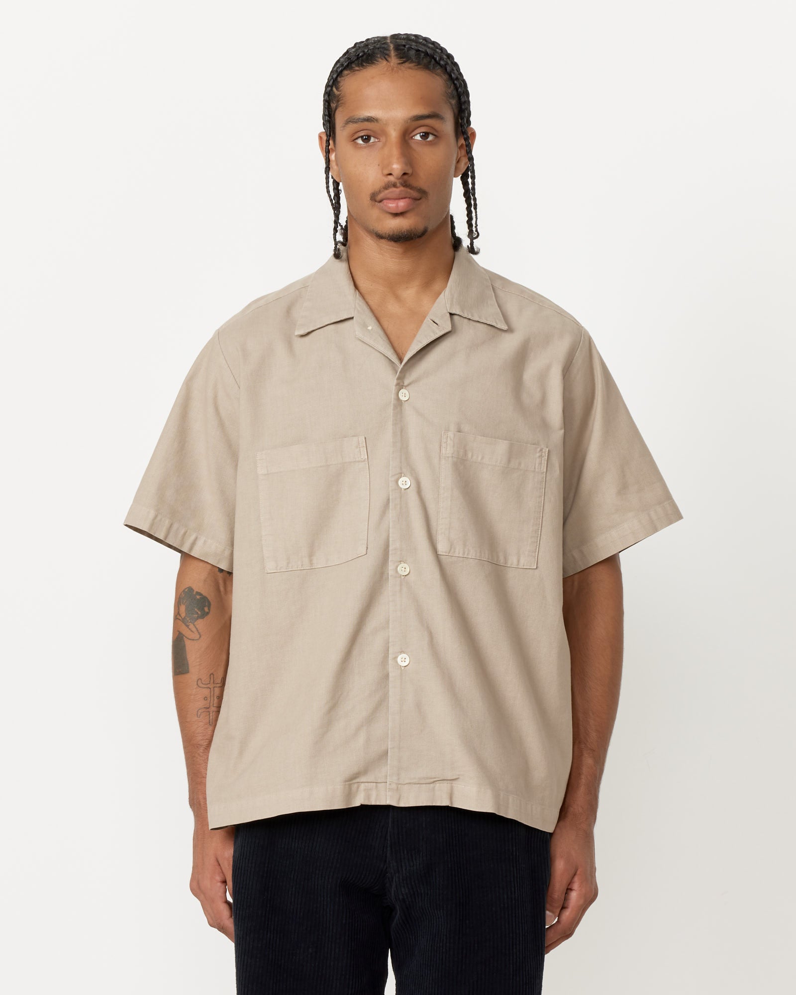 Acoustic Shirt Panama Cloth in Washed Taupe