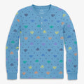 Adult organic henley PJ top in rainbow menorahs (unisex fit)