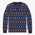 Adult organic henley PJ top in rainbow fair isle (unisex fit)