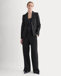 Ponte Wide-Leg Trouser | Black