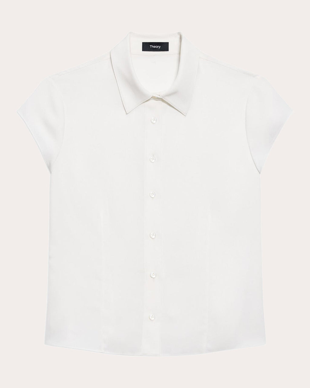 Silk Cap-Sleeve Button-Up