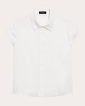 Silk Cap-Sleeve Button-Up