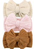 3-Pack Cable Bows, Almond/Barely Blush/Oat
