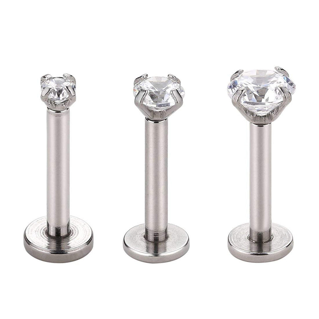 Alva Swarovski Crystal 16G Silver Barbell
