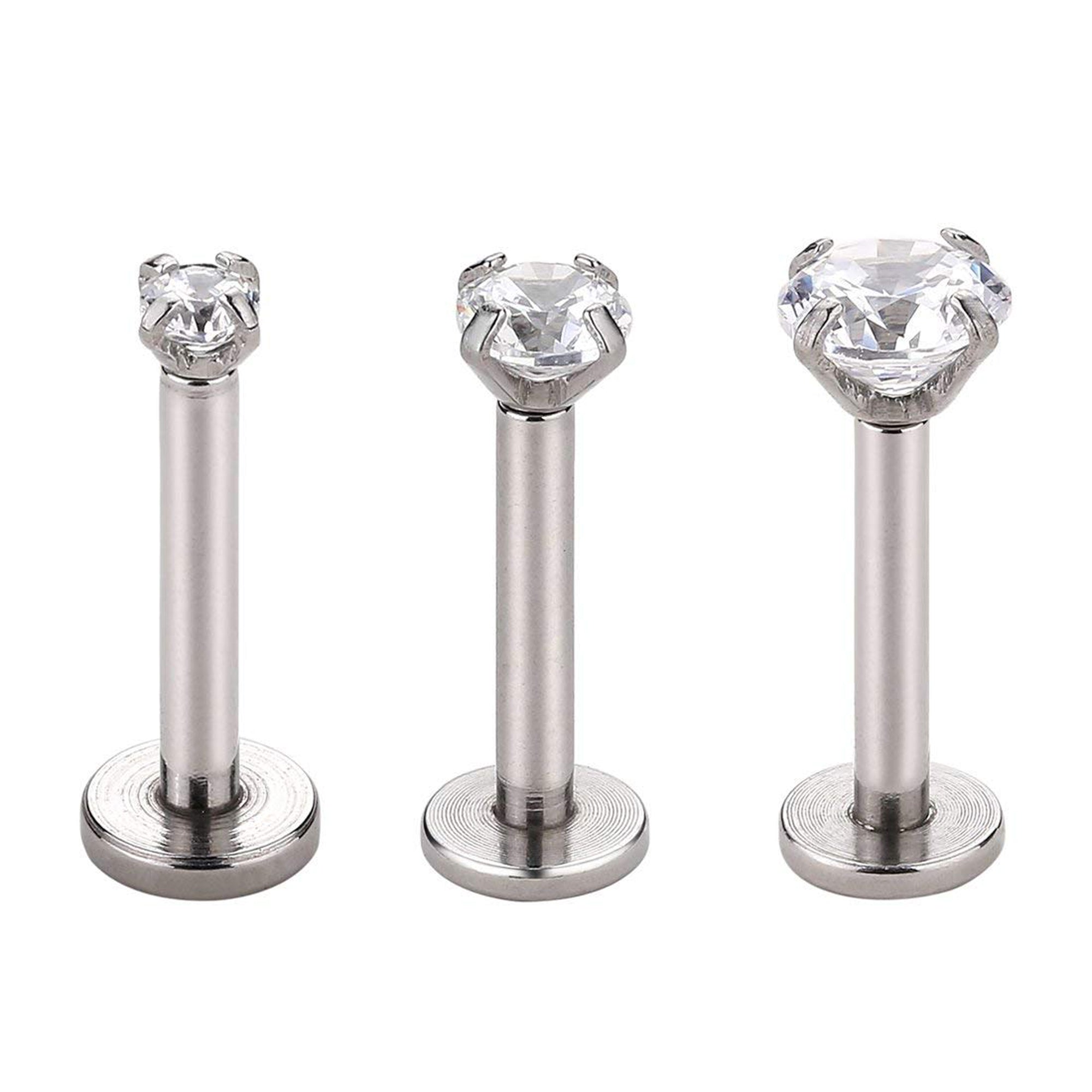 Alva Swarovski Crystal 16G Silver Barbell