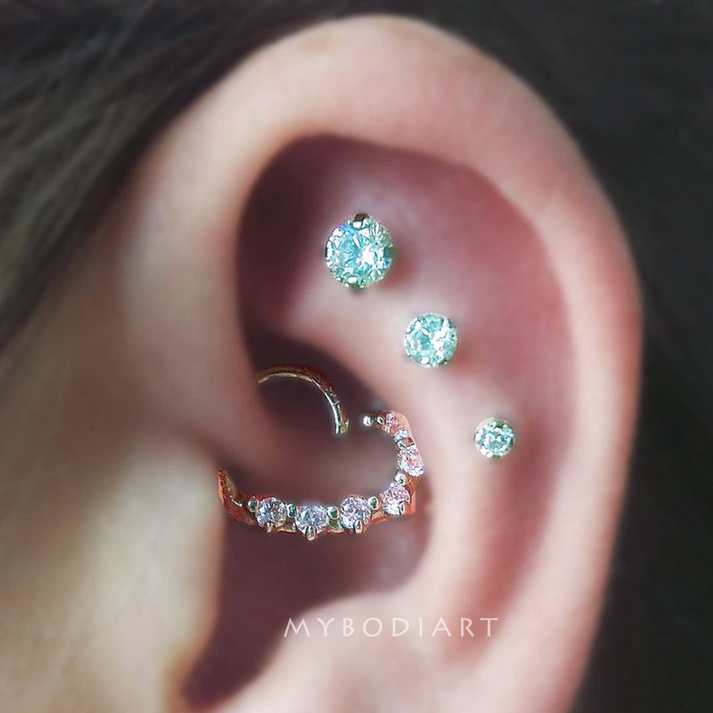 Alva Swarovski Crystal 16G Silver Barbell