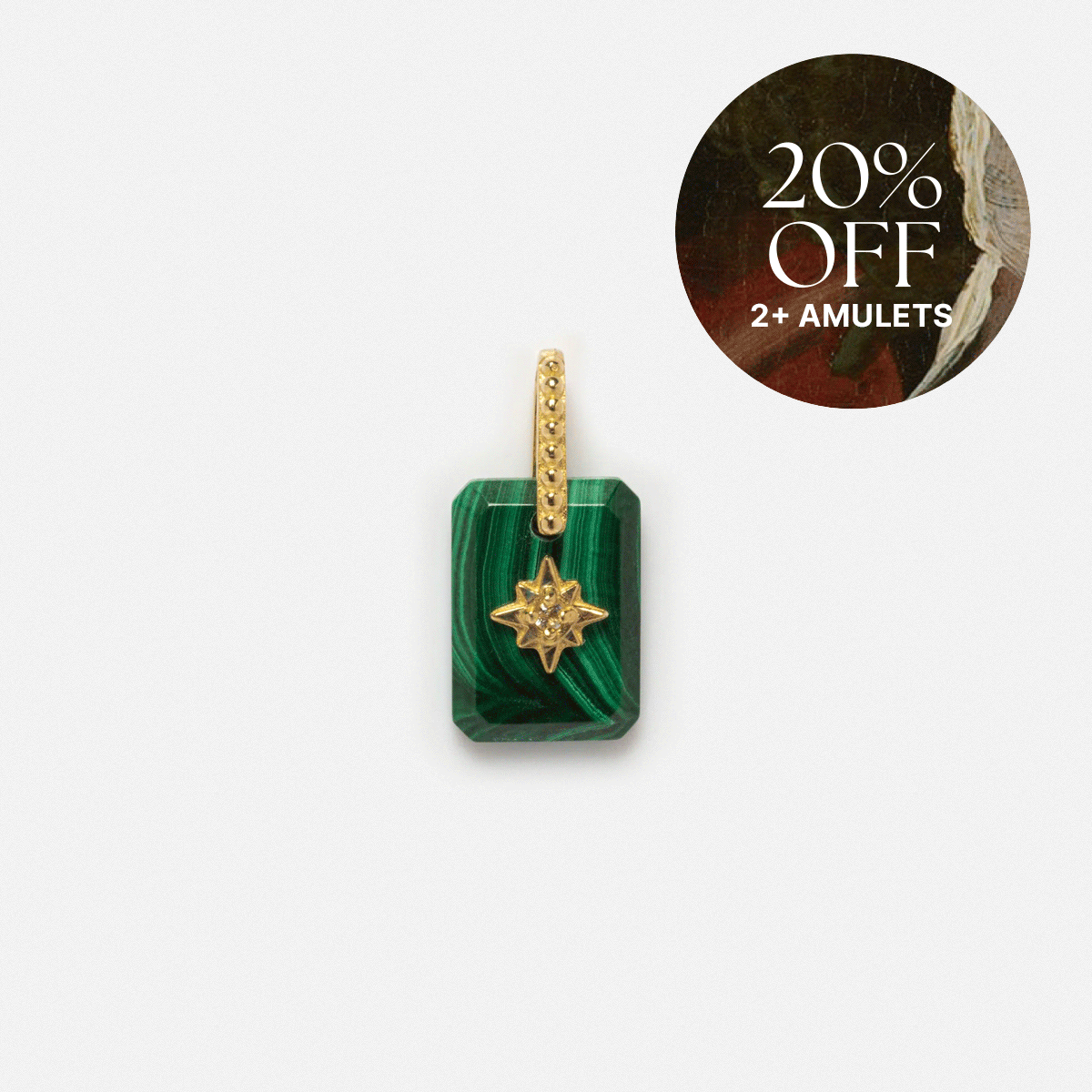 Solid Gold Crystal Amulet Charm for Manifestation