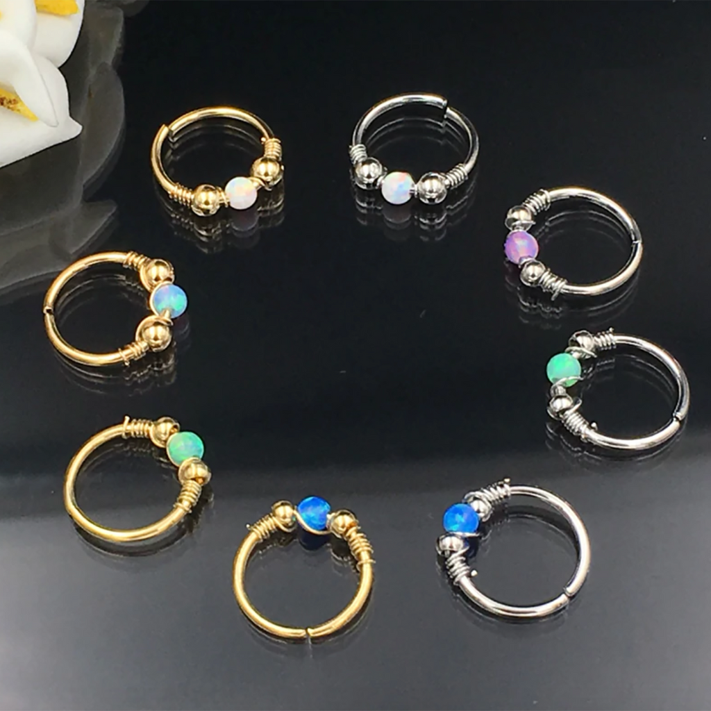 Andromeda Opal Ring Ear Piercing