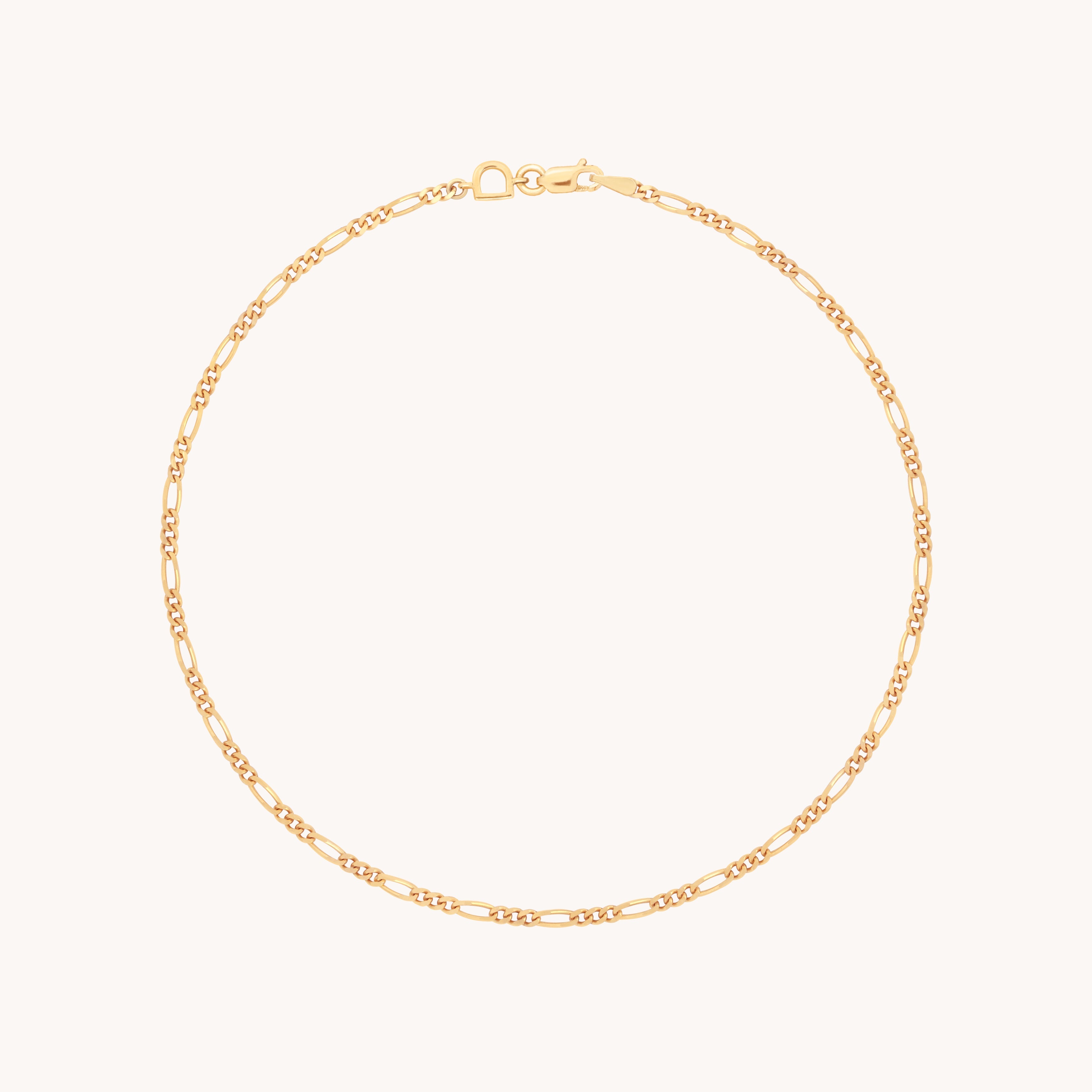Soho Story Chain Anklet in Solid Gold