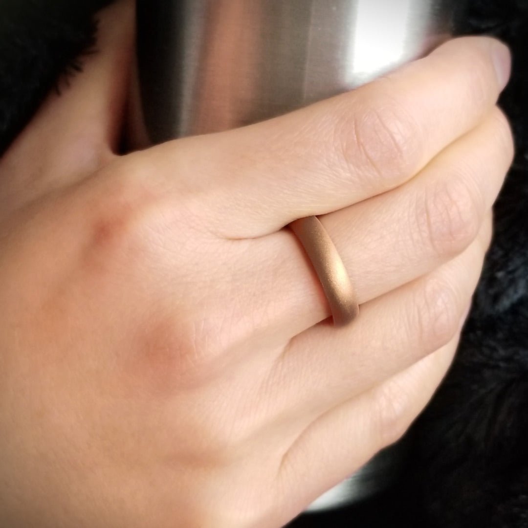 Antique Gold Breathable Silicone Ring