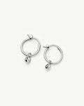 April Birthstone Mini Charm Hoop Earrings | Sterling Silver/Crystal