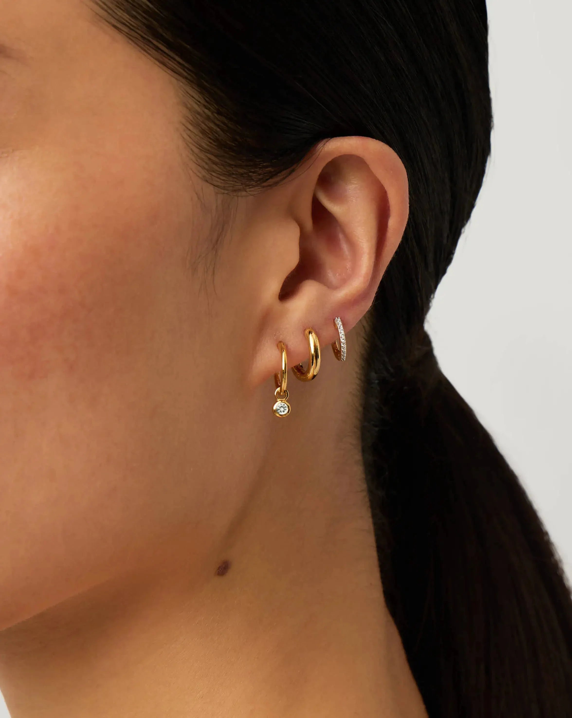 April Birthstone Necklace & Charm Earrings Set | 18ct Gold Vermeil/Crystal