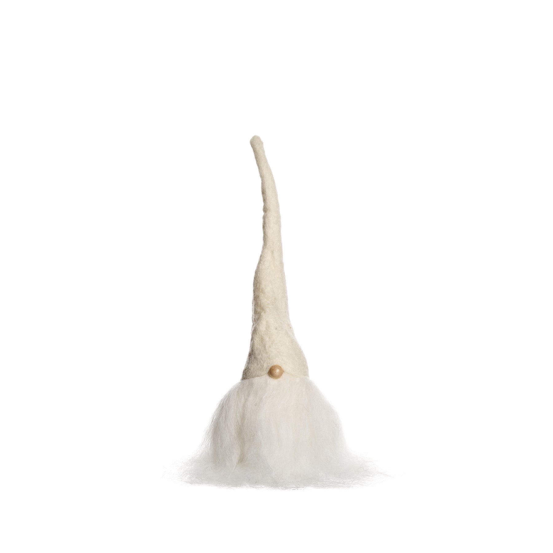 12" Gnome with Wood Base and White Cap
