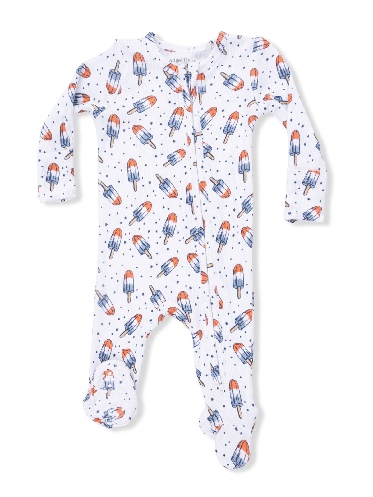 Ribbed 2-Way Zip Footie, Astro Pop