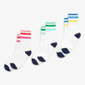 Kids athletic sock 3-pack in rainbow ringer mix