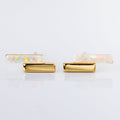 Mod Bar Gem Stud Earrings with Opal