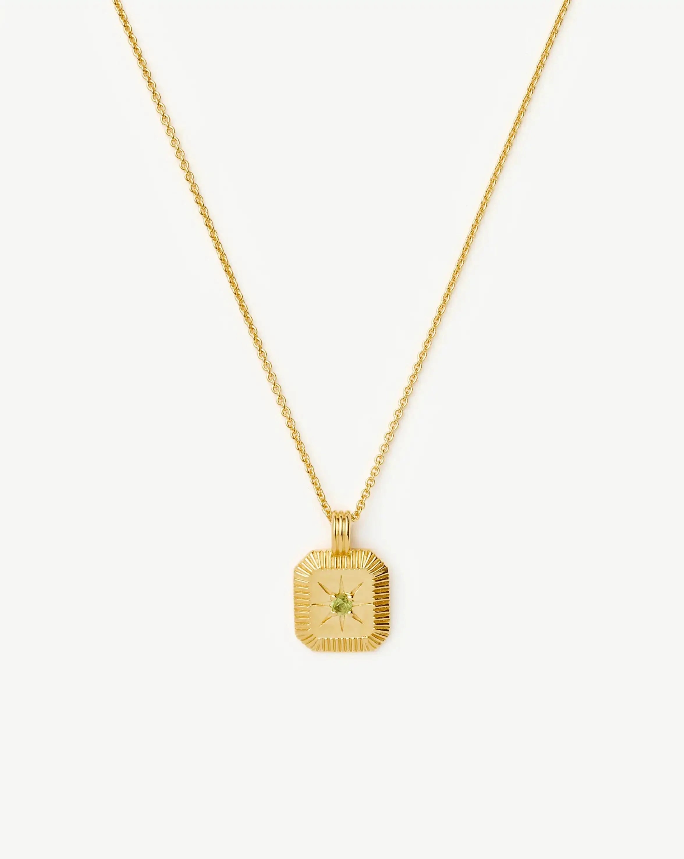 August Birthstone Pendant Necklace | 18ct Gold Vermeil/Peridot