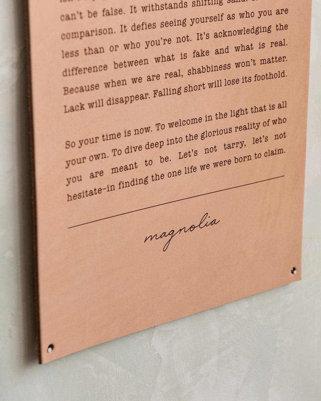 Authenticity Leather Sign