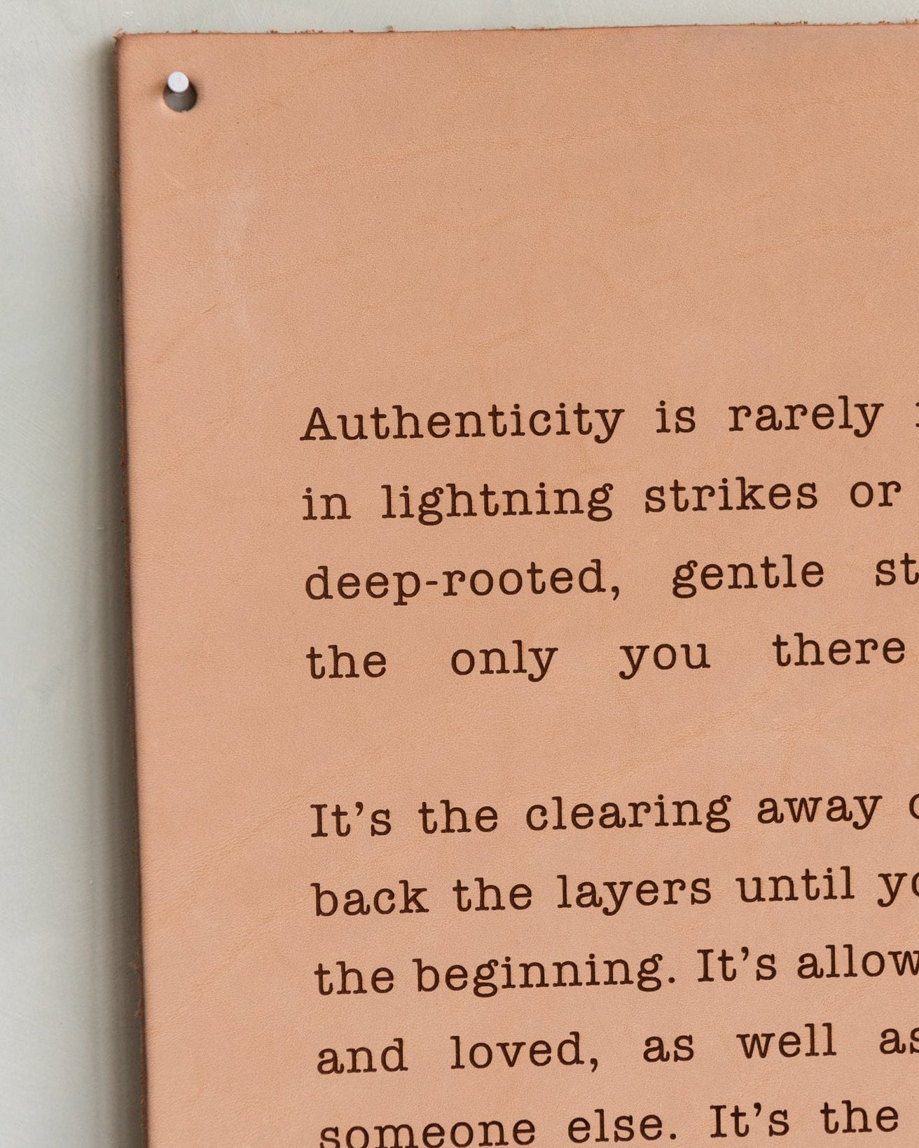 Authenticity Leather Sign