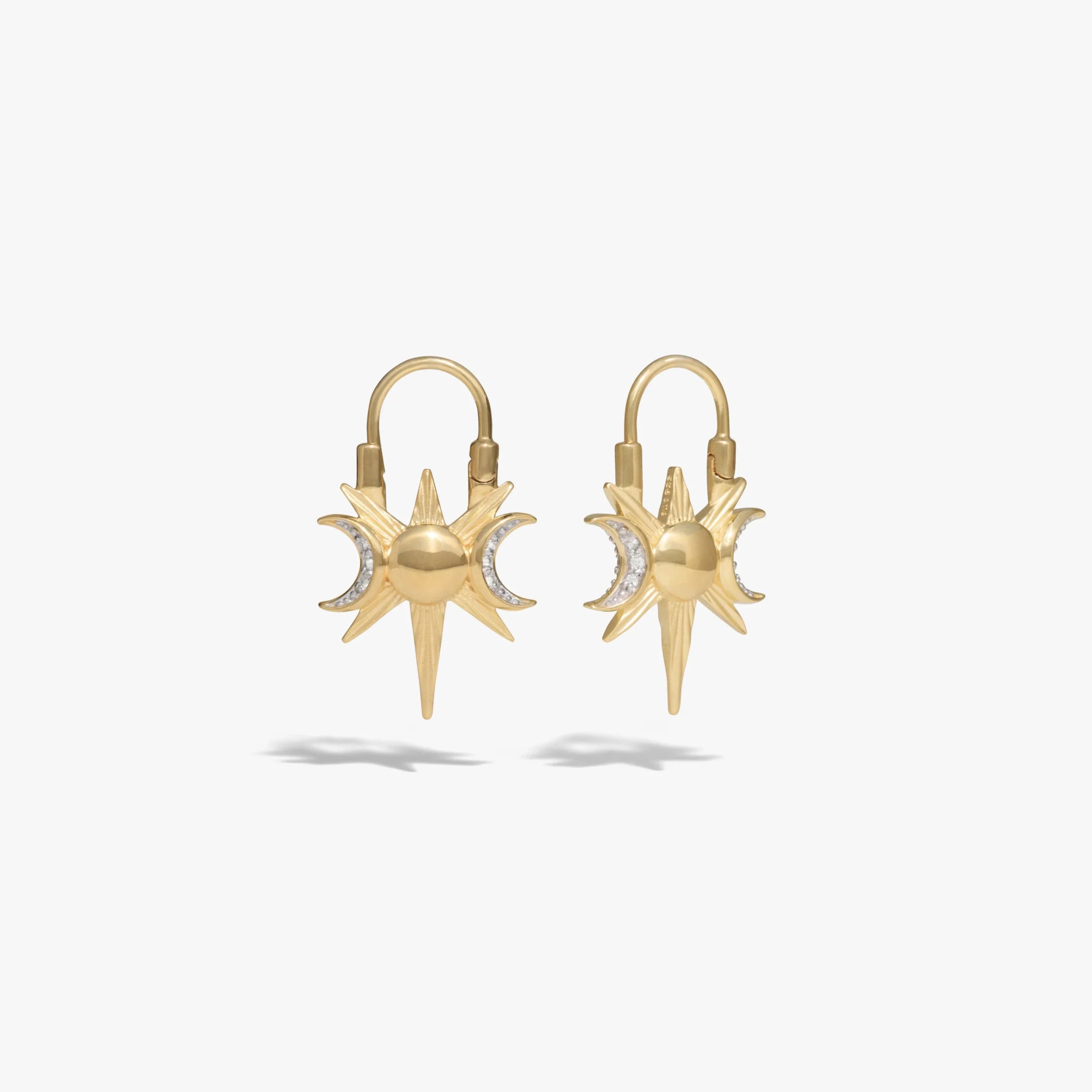 Spiked Triple Moon Earrings