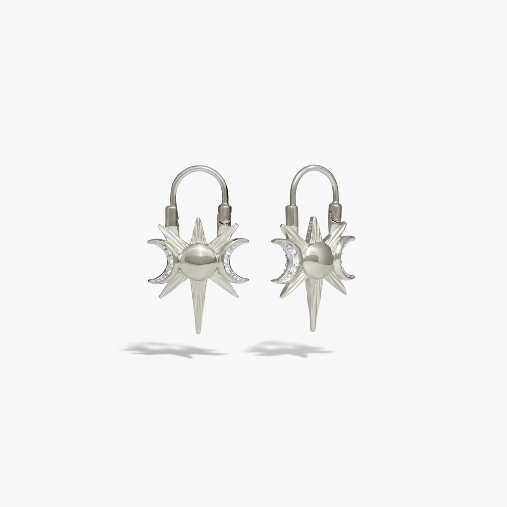 Spiked Triple Moon Earrings