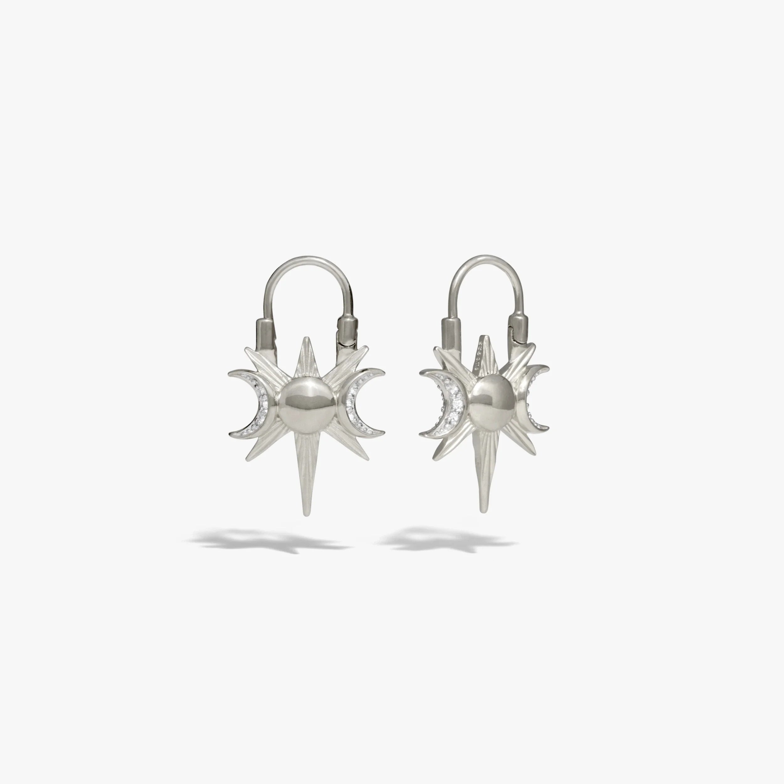 Spiked Triple Moon Earrings