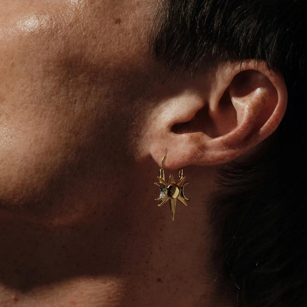 Spiked Triple Moon Earrings