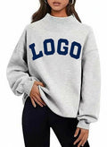 Oversized Mock Neck Top with custom embroidery or Print
