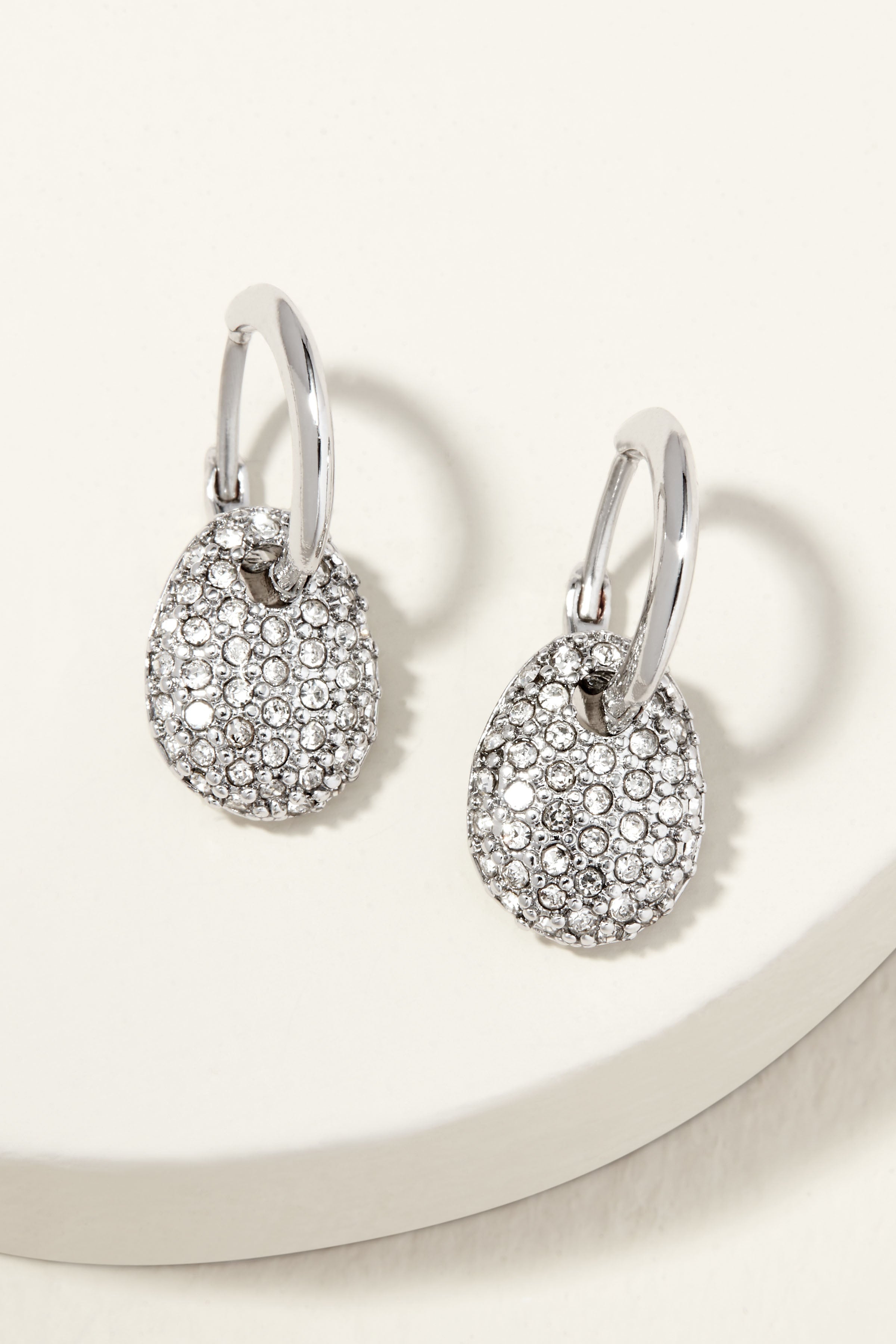 Ulani Reversible Drop Huggie Earrings | Silver