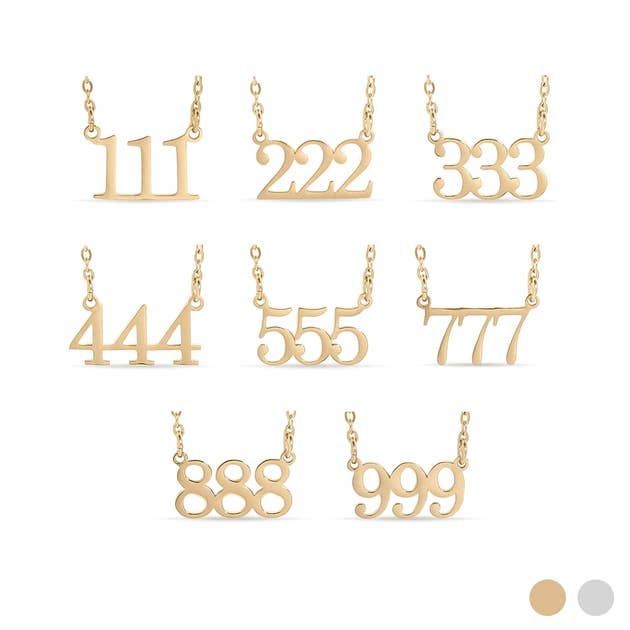 18K Gold PVD Stainless Steel Angel Number Necklace