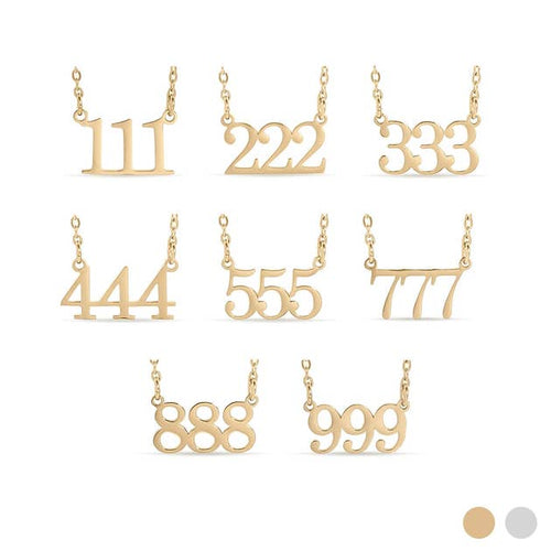 18K Gold PVD Stainless Steel Angel Number Necklace