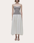 Pfeiffer Gingham Cotton Combo Bustier Midi Dress