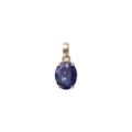 Blue Spot Oval Gold Charm